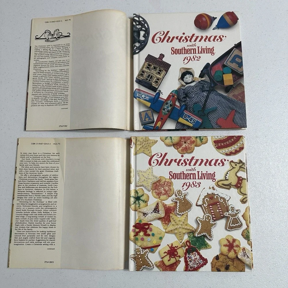 Christmas with Southern Living Vintage 1982 & 1983 Books Cookbook, Gifts & Craft
